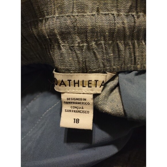 New Athleta Retreat 100% Linen Joggers Pants Chambray Blue Size 18 Travel NWT - Picture 9 of 11
